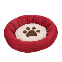 Luxury round fleece pet bed dog cushion